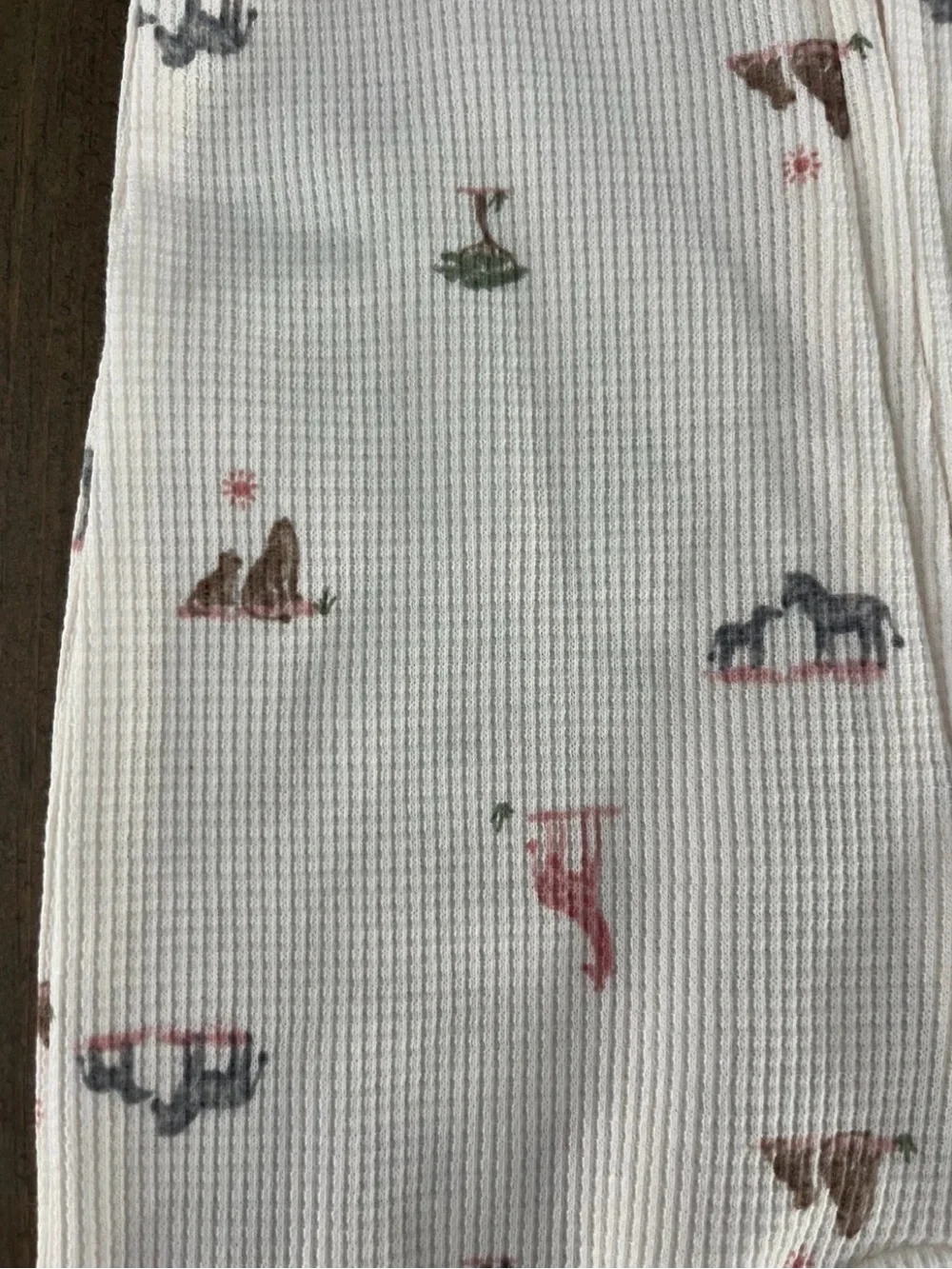 Carter's Girls 3 months One Piece With Feet Safari Animals 2  Way Zipper mittens